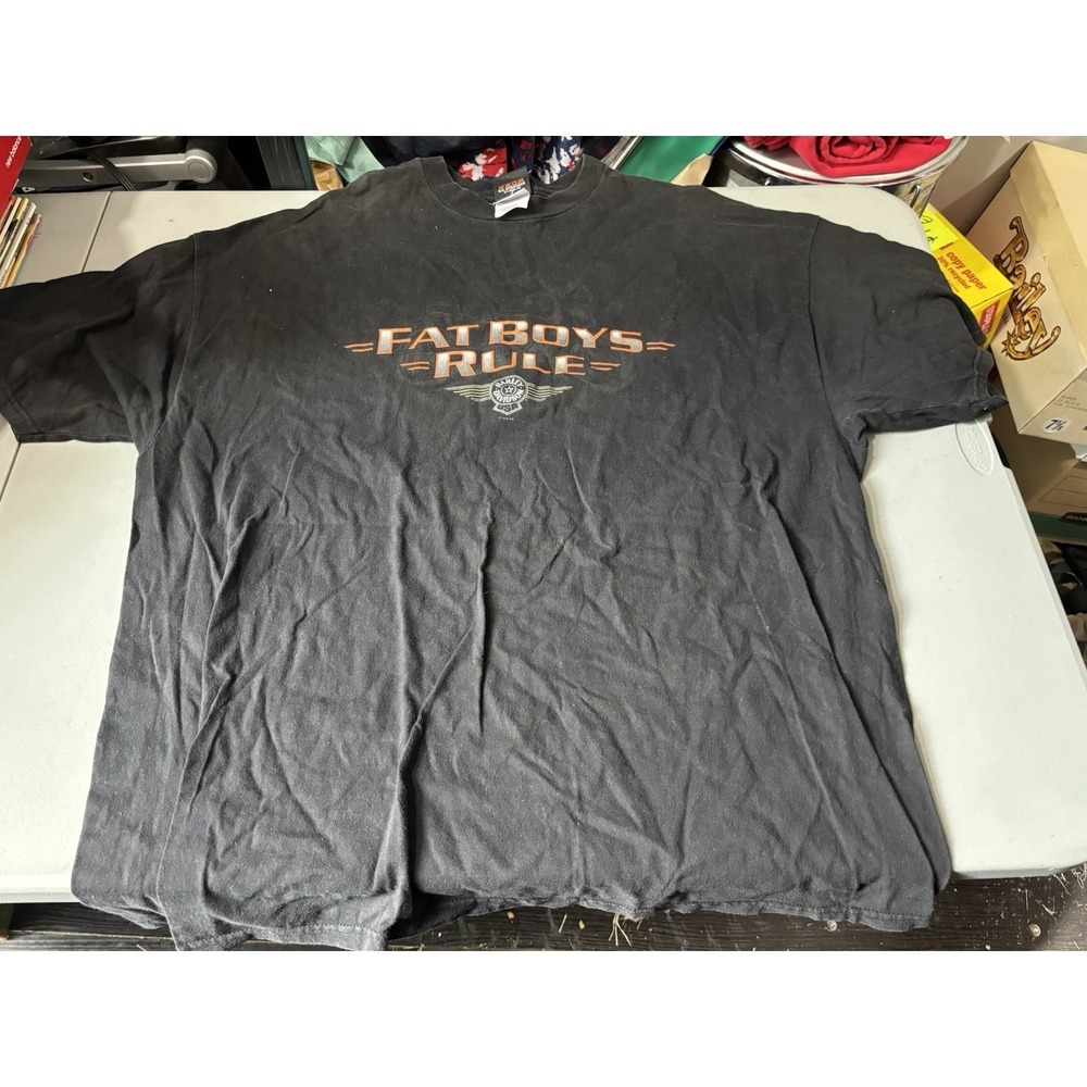 Vintage 1990's Harley Davidson T-shirt Fat Boys‎ Rule Central Harley 3XL